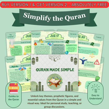 Quran made simple & illustrated - V1 & V2+3 Free bonuses (E-BOOK ONLY)